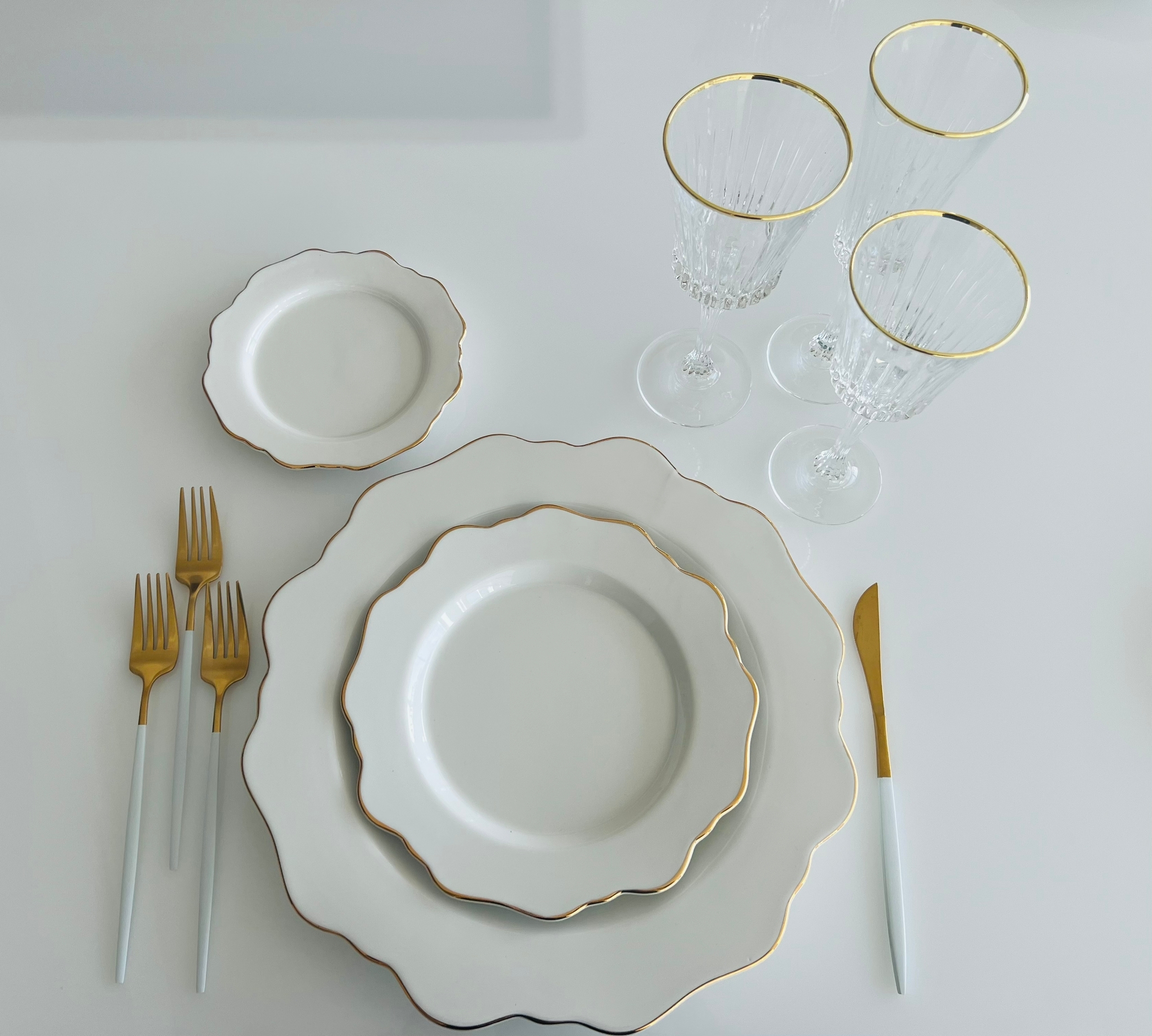 Posate Serie GoldWhite - Forchetta, Coltello e Cucchiaio POS10-POS11-POS12 2 Posate Serie GoldWhite - Forchetta, Coltello e Cucchiaio POS10-POS11-POS12 - immagine 2