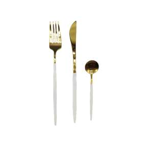 Posate Serie GoldWhite - Forchetta, Coltello e Cucchiaio POS10-POS11-POS12
