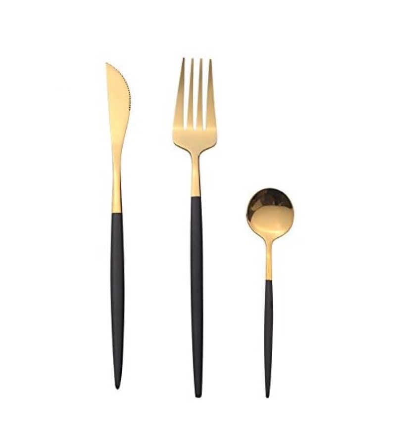 Posate Serie GoldBlack - Forchetta, Coltello e Cucchiaio POS07-POS08-POS09 3 Posate Serie GoldBlack - Forchetta, Coltello e Cucchiaio POS07-POS08-POS09 - immagine 3