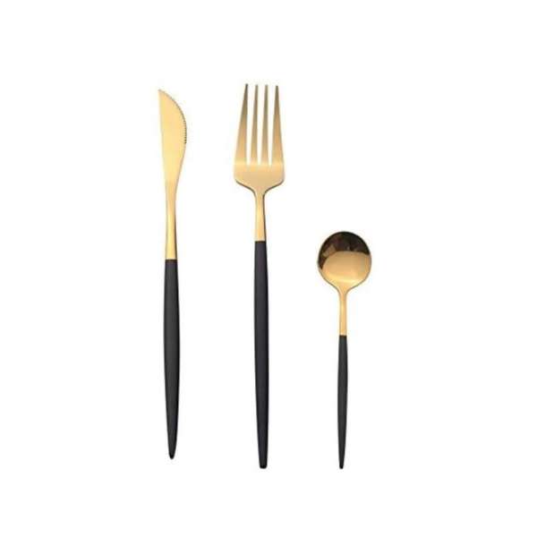 Posate Serie GoldBlack - Forchetta, Coltello e Cucchiaio POS07-POS08-POS09