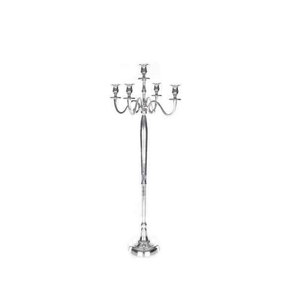 Candelabro 5 Fiamme H 80 cm Silver VAS18