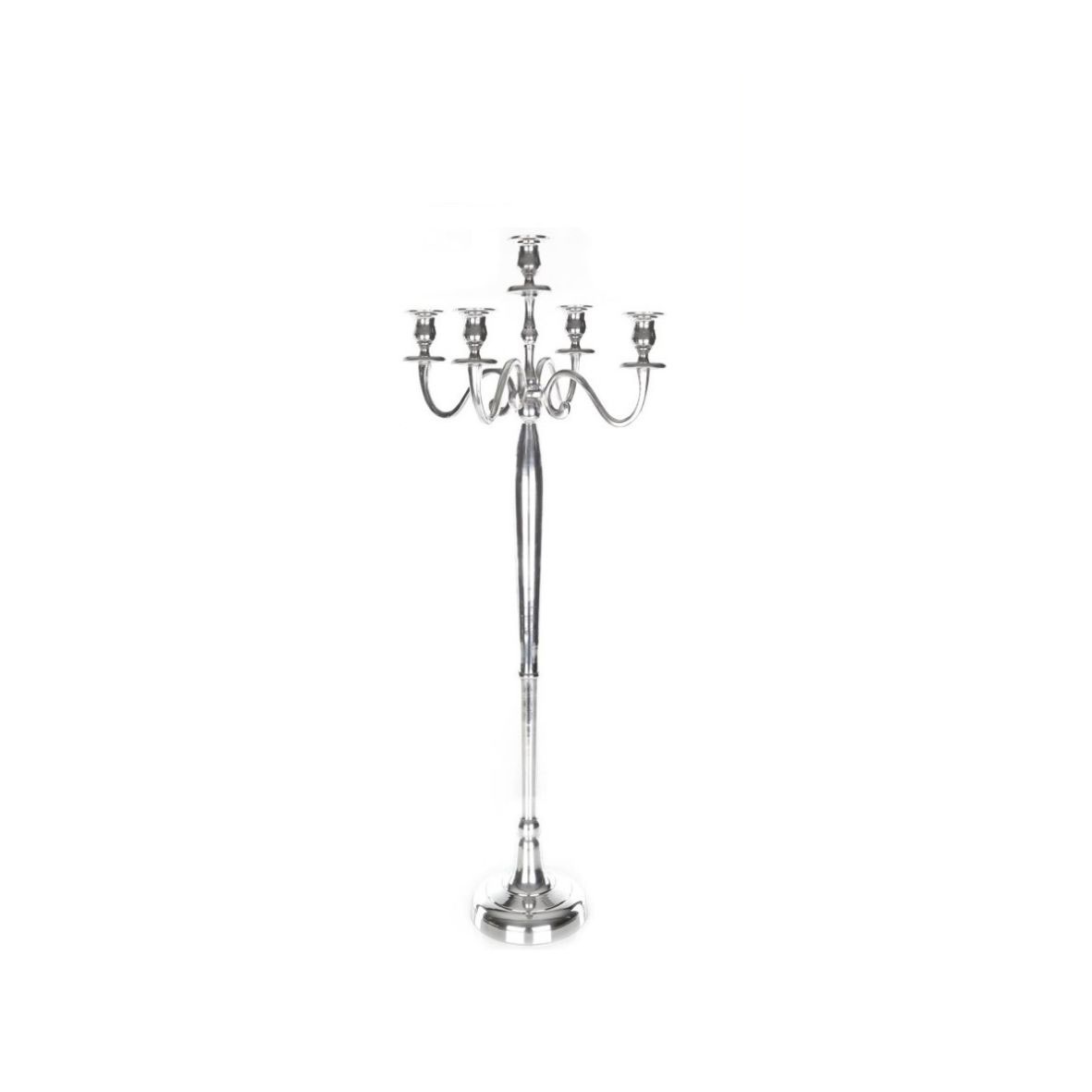 Candelabro 5 Fiamme H 80 cm Silver VAS18