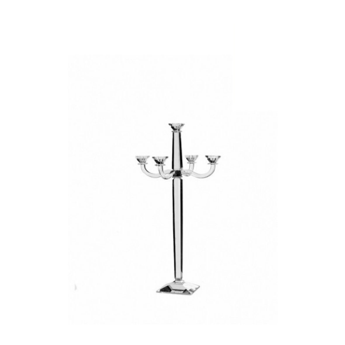 Candelabro 5 Fiamme Vetro Trasparente H 80 cm VAS17