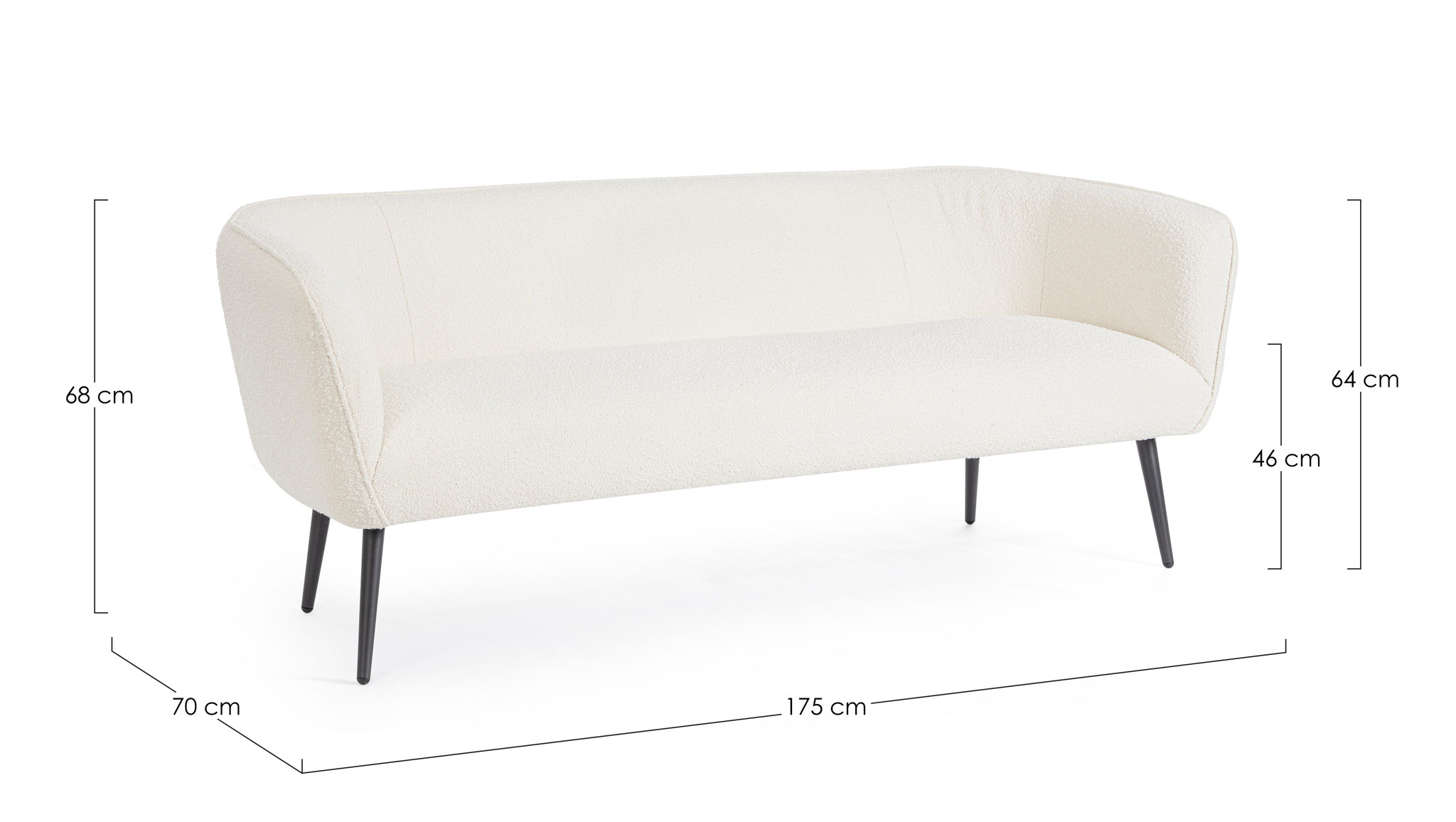 Divano Lyvia Bianco Bouclè 3 posti DIV01 - immagine 4