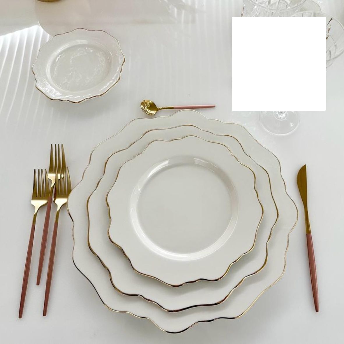 Piatto Frutta Porcellana Filo Oro cm 21 PIAT03 - immagine 3