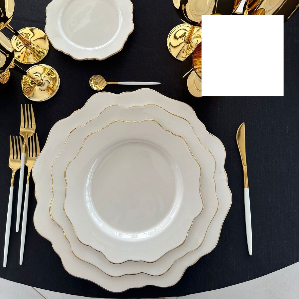 Sottopiatto Porcellana Filo Oro cm 33 PIAT01 - immagine 2