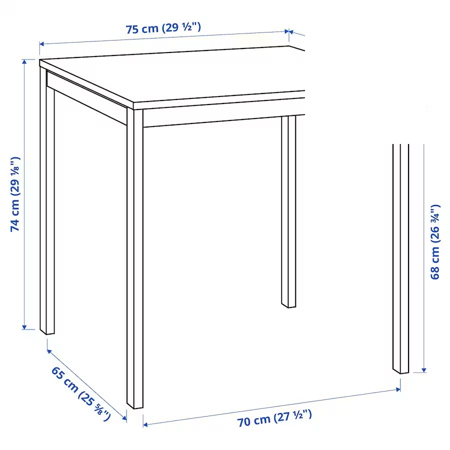 Tavolo Melamina Bianco 75x75x74h TAV17 - immagine 3