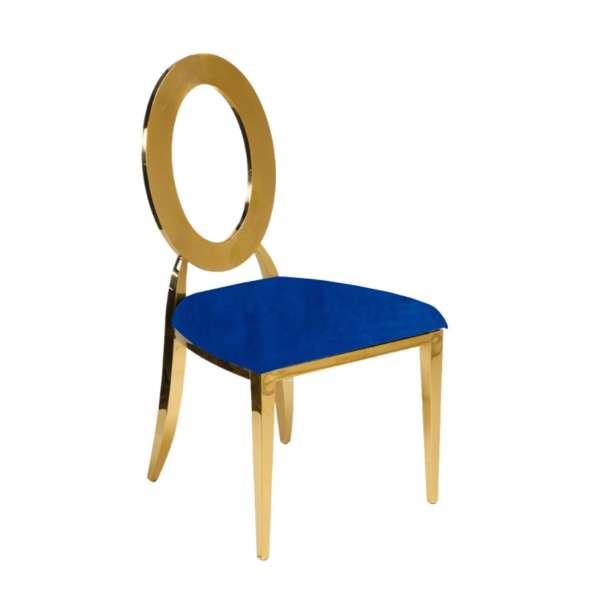 Sedia Dubai Gold-Blu Velluto SED05
