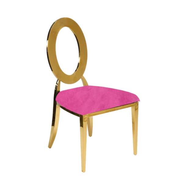 Sedia Dubai Gold-Pink Velluto SED06