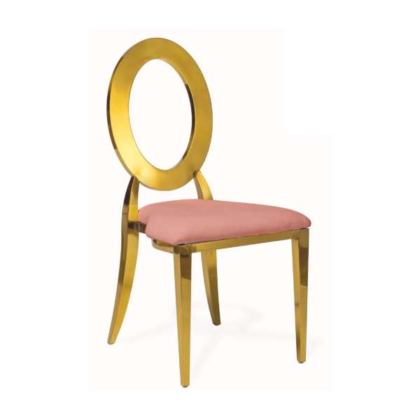 Sedia Dubai Gold-Rose Velluto SED08