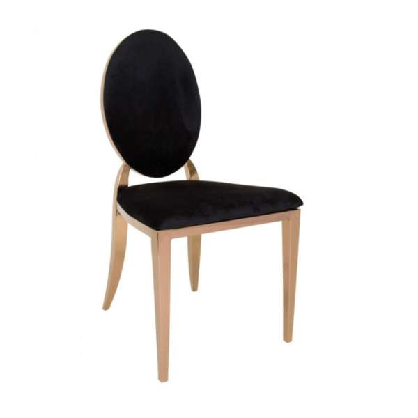 Sedia Dubai Gold-Black Velluto con schienale SED12