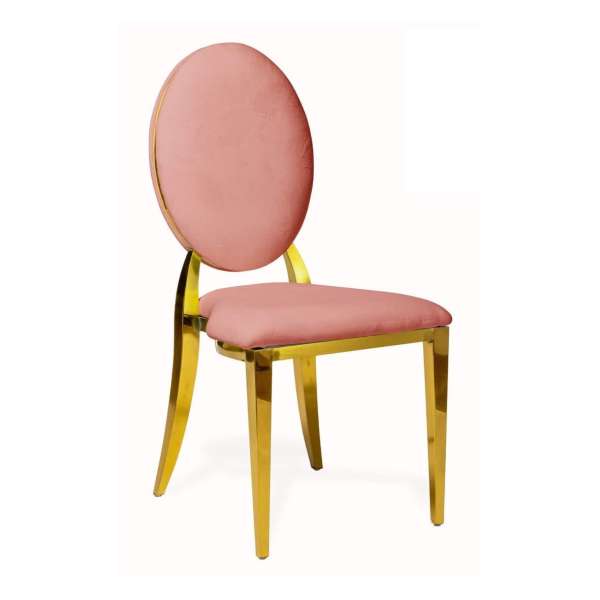 Sedia Dubai Gold-Rose Velluto con schienale SED13