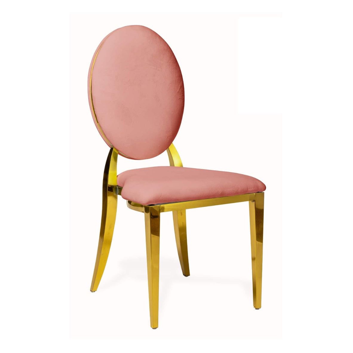 Sedia Dubai Gold-Rose Velluto con schienale SED13